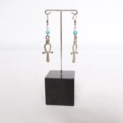 Oorbellen (Zilver, Blauw) Onbekend materiaal