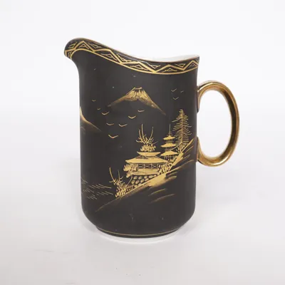 Melkkannetje (Zwart, Goud)