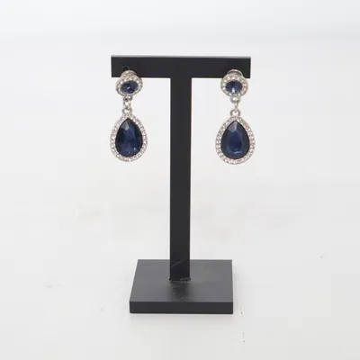 Boucles d'oreilles (Bleu, Argent) Métal inconnu