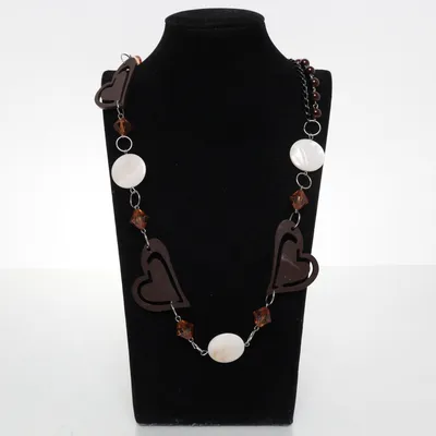 Halsband (Brun, Flerfärgad) Bärnsten, Okänd metall