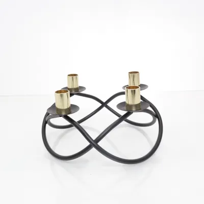 Adventsljusstake (Svart, Guldfärgad)