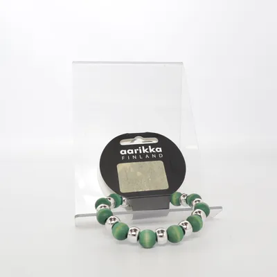 Armband (Grön, Silverfärgad) från Aarikka Trä