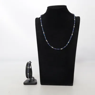 Schmuckset (Blau, Silber) von U.S. Polo Assn. Unbekanntes Metall