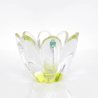 Lyslygte (Gul, Transparent) fra Orrefors Sweden