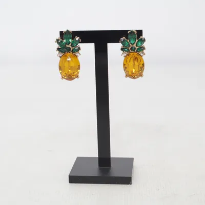 Earrings (Yellow, Green) Unknown metal