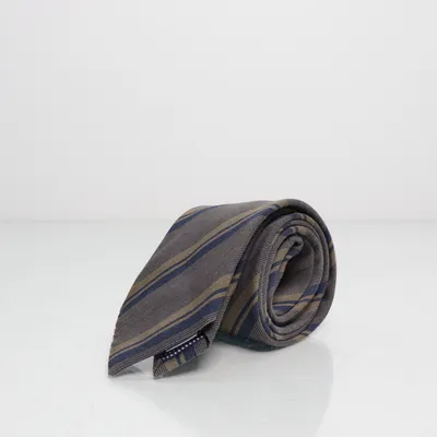 Tie (Brown, Blue) from Eton Cotton, Silk
