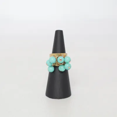 Ring (Turkos, Guldfärgad) Okänd metall