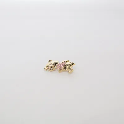 Brosch (Guldfärgad, Rosa) Okänd metall