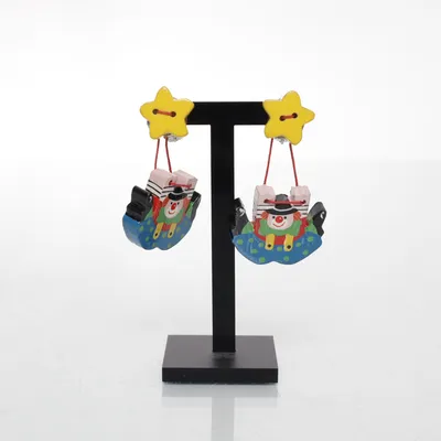 Clip on earrings (Yellow, Multicolored) Unknown metal
