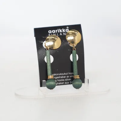 Örhängen (Grön, Guldfärgad) från Aarikka Trä