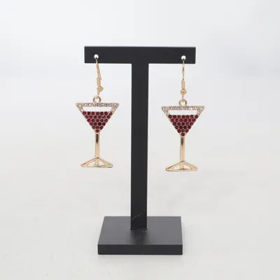 Earrings (Gold, Red, White) Unknown metal