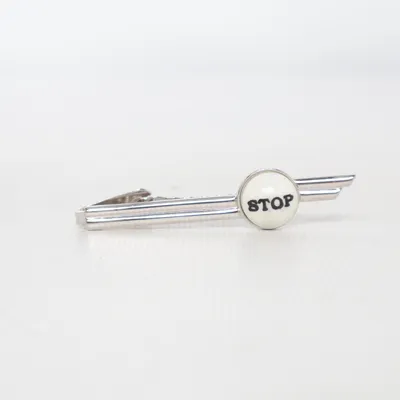 Tie pin (Silver, White) Unknown metal