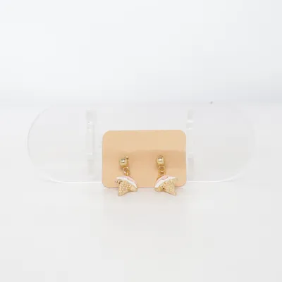 Boucles d'oreilles (Rose, Blanc, Or) Métal inconnu