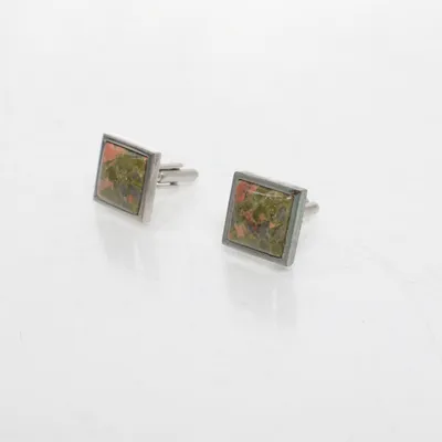 Cufflinks (Silver, Green, Pink) Unknown metal