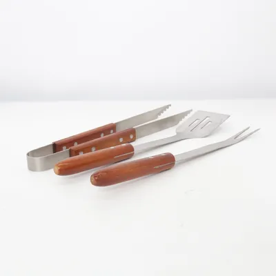 Ustensiles de barbecue (Marron, Argent)
