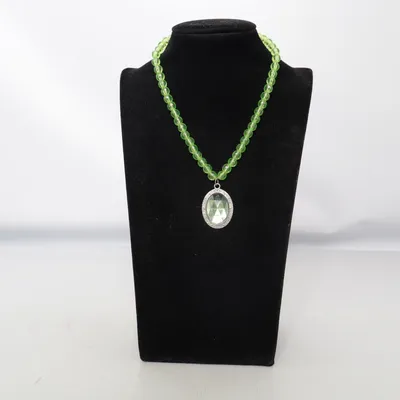 Halsband (Grön, Silverfärgad) Plast