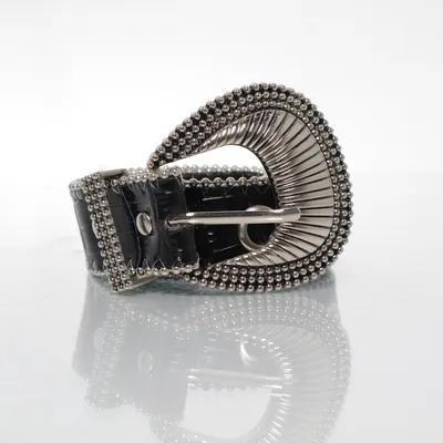 Bälte (Svart, Silverfärgad)