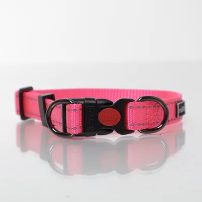 Hundehalsbånd (Pink, Sort) fra Rukka