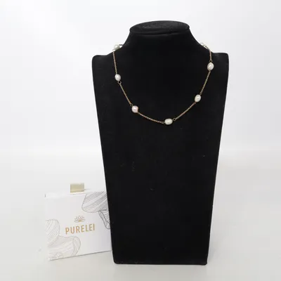 Halsband (Guldfärgad, Vit) från Purelei Okänd metall