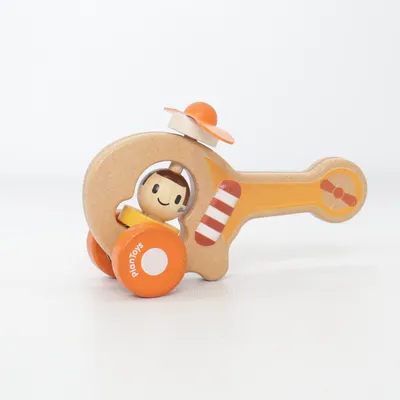 Speelgoed vliegtuig (Beige, Oranje, Geel) van PlanToys