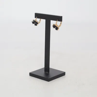 Boucles d'oreilles (Or, Noir) Métal inconnu