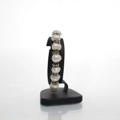 Armband (Silverfärgad, Vit) Okänd metall