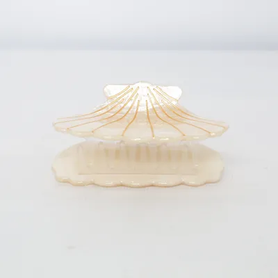 Hair clamp (Beige, Gold)