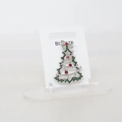 Broche (Sølv, Grøn, Rød) fra Bijoux Ukendt metal