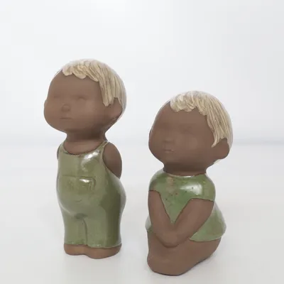 Figurine en porcelaine (Marron, Vert) de Krukmakaren
