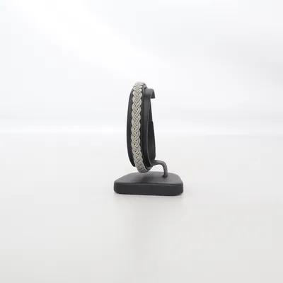 Armband (Svart, Silverfärgad) Tenn, Skinn