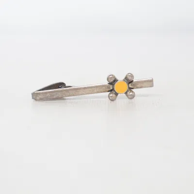 Épingle à cravate (Argent, Orange) Métal inconnu