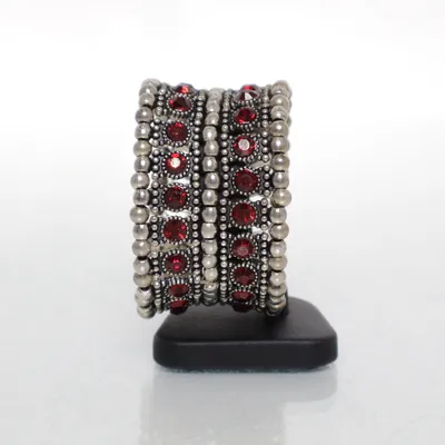 Armband (Silverfärgad, Röd) Okänd metall