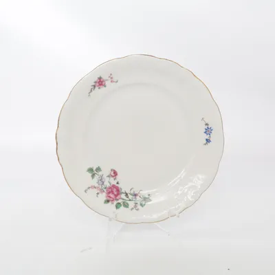 Plate (White, Multicolored) from Walbrzych