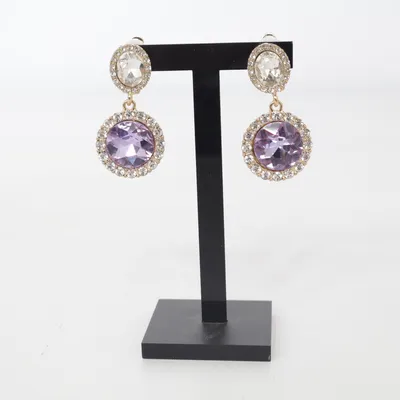 Boucles d'oreilles clips (Violet, Or) Métal inconnu