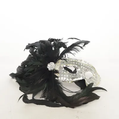 Maskeradmask (Svart, Silverfärgad)