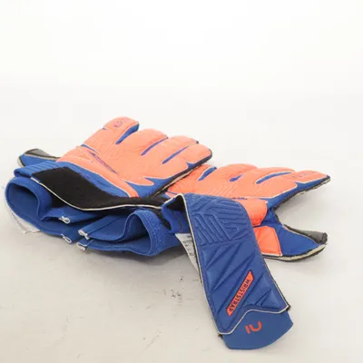 Gants de gardien de but (Bleu, Orange) de Kipsta Coton, Polyester, Polyuréthane