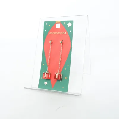 Ohrringe (Rot, Gold) von Accessories Unbekanntes Metall