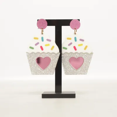 Earrings (White, Multicolored) Unknown metal