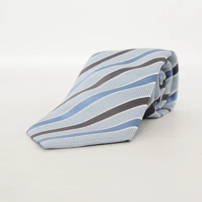Tie (Blue, Black, White) from Mishumo Silk