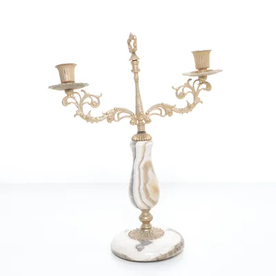 Candelabra (Gray, Brown, Gold)