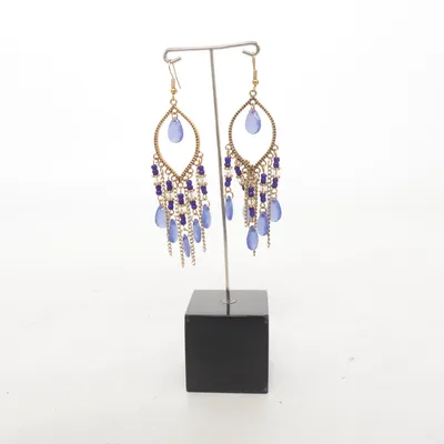 Boucles d'oreilles (Bleu, Or) de Fashion Jewelry Verre