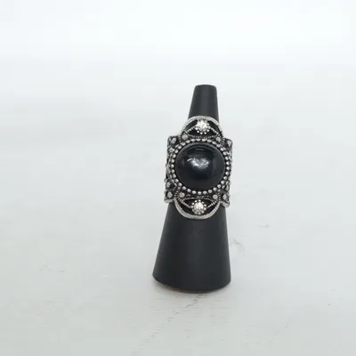 Ring (Zwart, Zilver) Onbekend materiaal