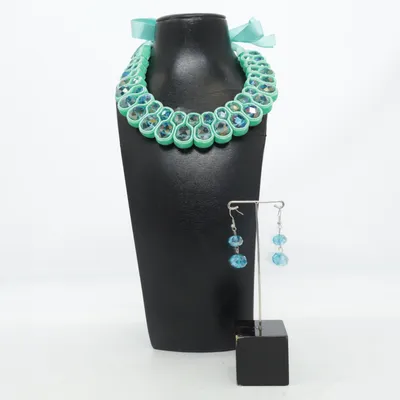 Parure de bijoux (Bleu, Vert) de Fashion Jewelry Métal inconnu