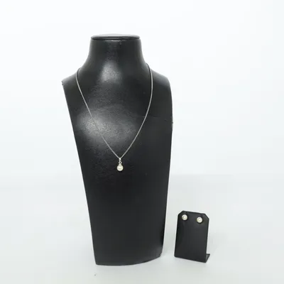 Sieradenset (Zilver, Wit) Onbekend materiaal