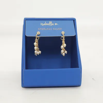 Earrings (Gold, White) from Isabella M. Silver, Gold