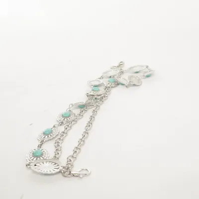 Body jewelry (Silver, Turquoise) Unknown metal
