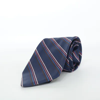 Stropdas (Blauw, Rood, Beige) van Breuer Zijde