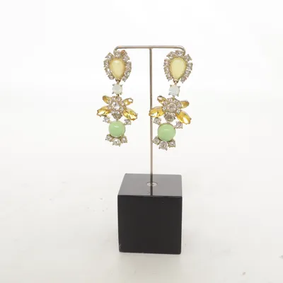 Earrings (Gold, Green, Yellow) Unknown metal