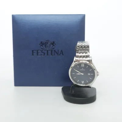 Armbandsur (Festina Herrenuhr Damenuhr Unisex F16748 Blau Silber Edelstahl Quarzuhr Klassik Uhr) från Festina