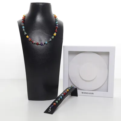 Jewelry set (Multicolored, Purple, Red) from Manguun Unknown metal